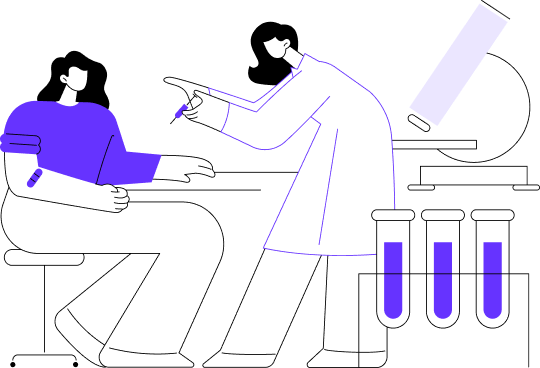 Illustration of a person receiving a blood draw